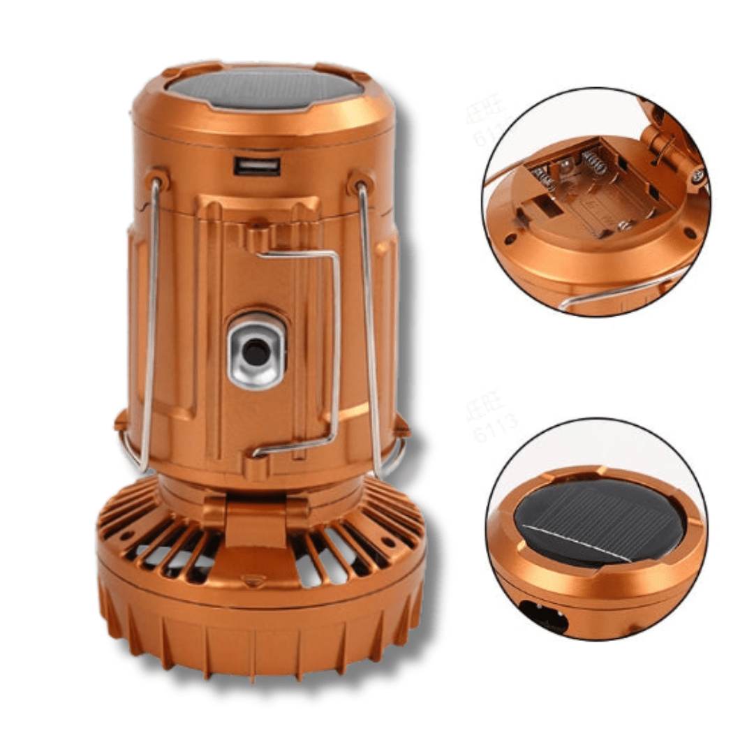 Draagbare LED-Campinglamp met Ventilator