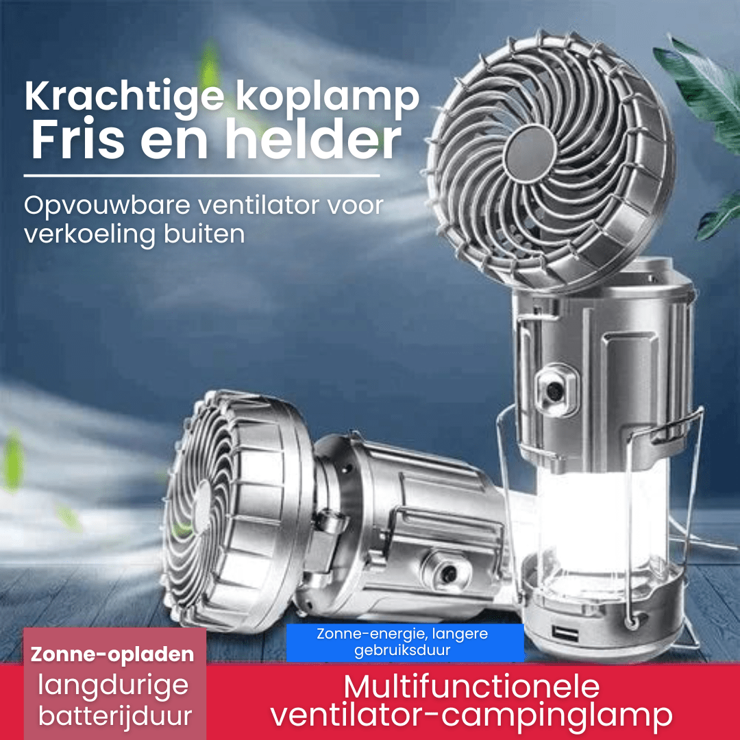 Draagbare LED-Campinglamp met Ventilator