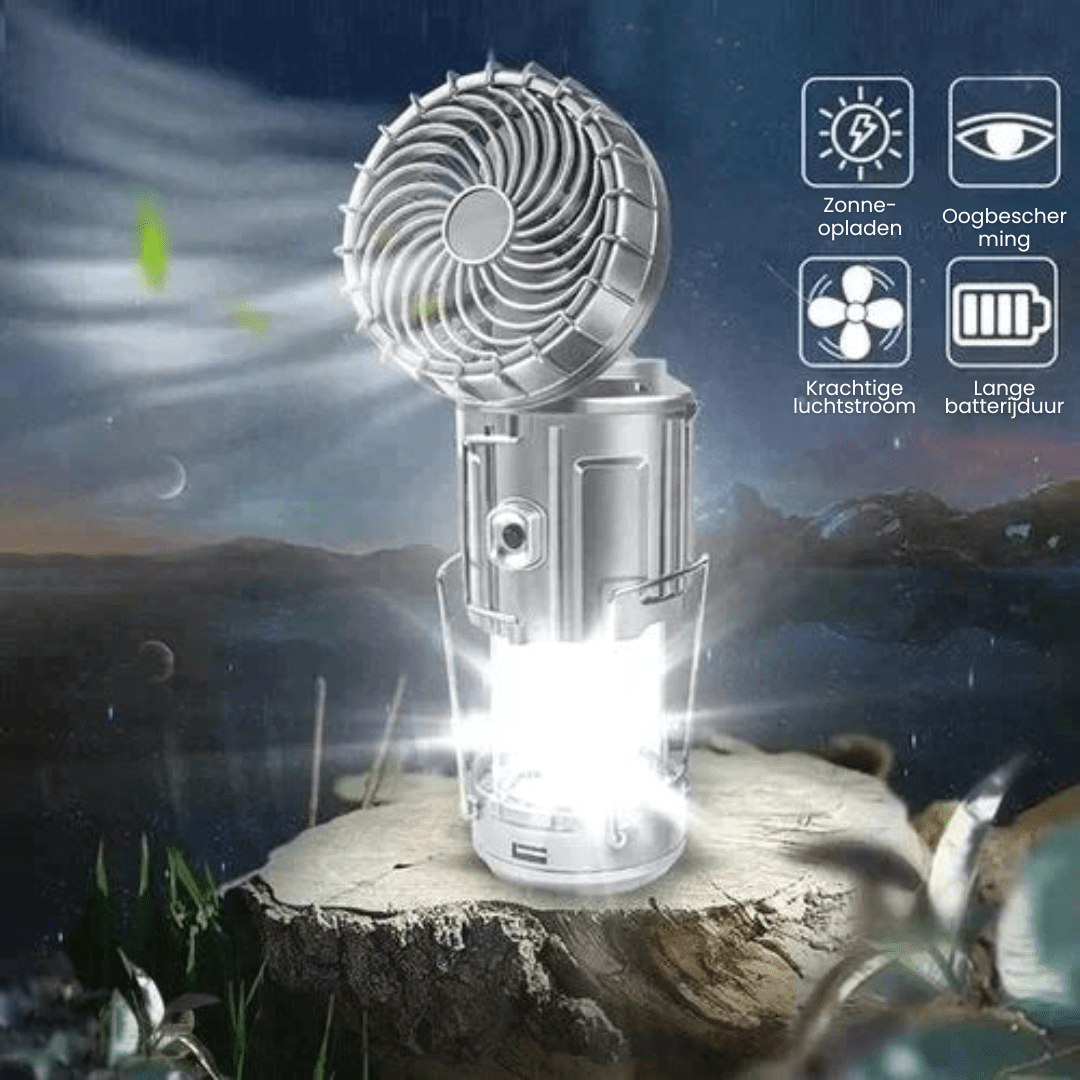 Draagbare LED-Campinglamp met Ventilator