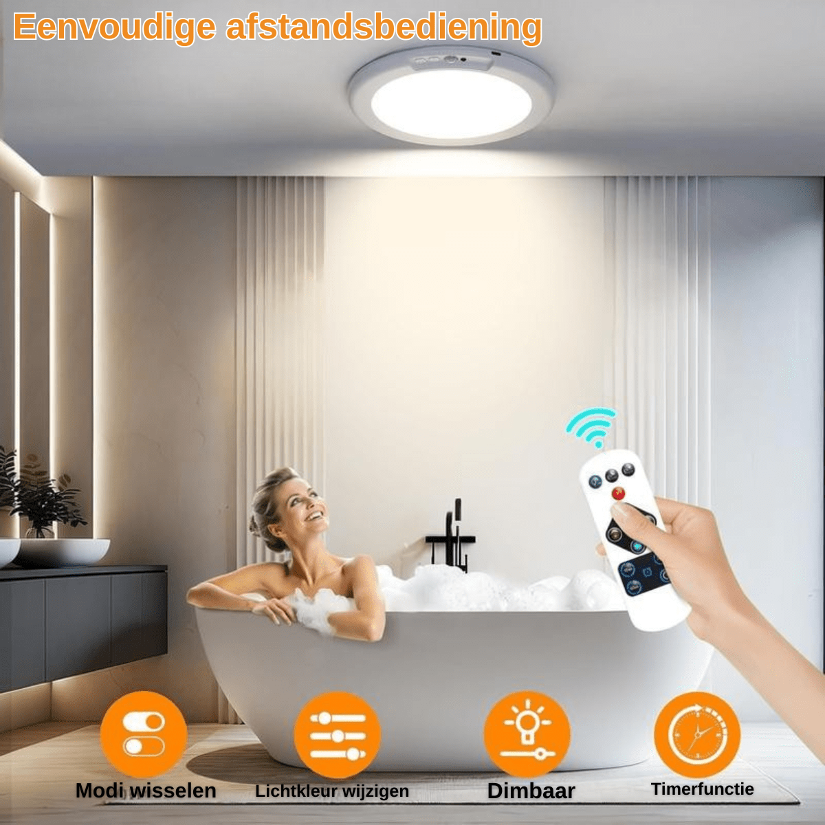 LumiNest™ – Draadloze Plafondlamp met Sensor