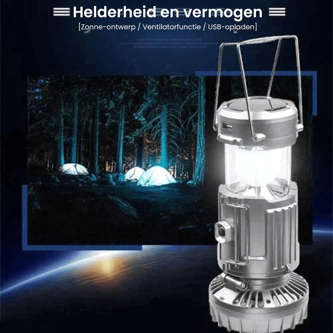 Draagbare LED-Campinglamp met Ventilator